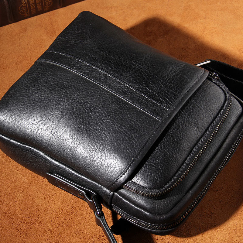 Shoulder Bag Man Genuine Leather Black