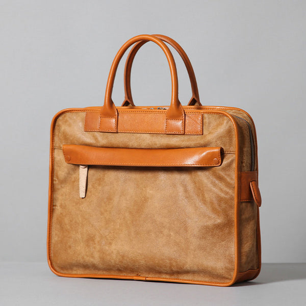 Genuine Leather Mens Briefcase Work Bag Laptop Bag Business Bag for Men