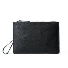 Genuine Leather Mens Clutch Cool Wallet Zipper Clutch Wristlet Bag Wallet for Men