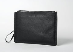 Genuine Leather Mens Clutch Cool Wallet Zipper Clutch Wristlet Bag Wallet for Men