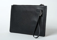 Genuine Leather Mens Clutch Cool Wallet Zipper Clutch Wristlet Bag Wallet for Men