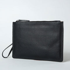 Genuine Leather Mens Clutch Cool Wallet Zipper Clutch Wristlet Bag Wallet for Men