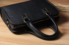 Genuine Leather Mens Coffee Briefcase Shoulder Bag Work Bag Laptop Bag Business Bag for Men