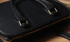 Genuine Leather Mens Coffee Briefcase Shoulder Bag Work Bag Laptop Bag Business Bag for Men