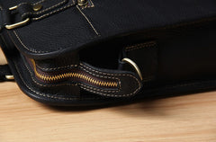 Genuine Leather Mens Coffee Briefcase Shoulder Bag Work Bag Laptop Bag Business Bag for Men