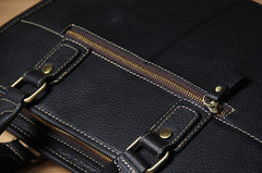Genuine Leather Mens Coffee Briefcase Shoulder Bag Work Bag Laptop Bag Business Bag for Men