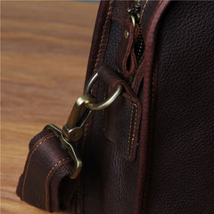 Genuine Leather Mens Coffee Briefcase Shoulder Bag Work Bag Laptop Bag Business Bag for Men