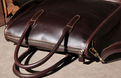 Genuine Leather Mens Coffee Cool Handbag Briefcase Shoulder Bag Work Bag Business Bag for men