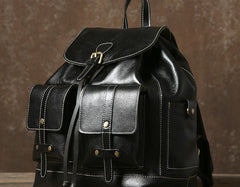 Genuine Leather Mens Cool Backpack Laptop Bag Large Travel Bag Hiking Bag for Men