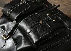 Genuine Leather Mens Cool Backpack Laptop Bag Large Travel Bag Hiking Bag for Men