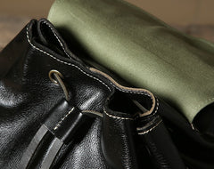 Genuine Leather Mens Cool Backpack Laptop Bag Large Travel Bag Hiking Bag for Men