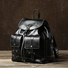 Genuine Leather Mens Cool Backpack Laptop Bag Large Travel Bag Hiking Bag for Men