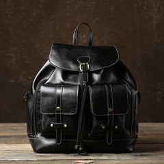 Genuine Leather Mens Cool Backpack Laptop Bag Large Travel Bag Hiking Bag for Men
