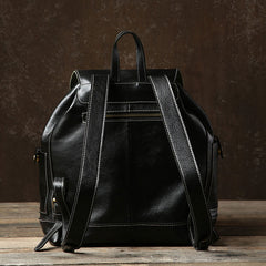Genuine Leather Mens Cool Backpack Laptop Bag Large Travel Bag Hiking Bag for Men