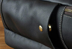 Cool Leather Mens Black Backpack for School Backpack Travel Backpacks For Men - iwalletsmen
