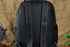 Cool Leather Mens Black Backpack for School Backpack Travel Backpacks For Men - iwalletsmen