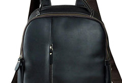 Cool Leather Mens Black Backpack for School Backpack Travel Backpacks For Men - iwalletsmen