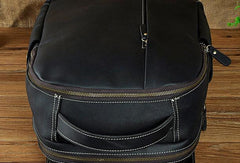 Cool Leather Mens Black Backpack for School Backpack Travel Backpacks For Men - iwalletsmen