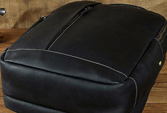 Cool Leather Mens Black Backpack for School Backpack Travel Backpacks For Men - iwalletsmen