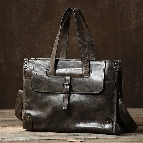 Genuine Leather Mens Cool Handbag Shoulder Bag Messenger Bag Laptop Bag for Men