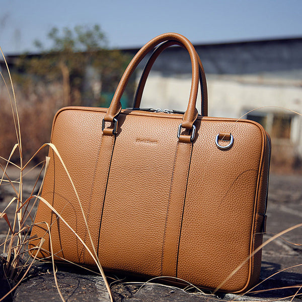 Genuine Leather Mens Cool Messenger Bag Briefcase Work Bag Business Bag Laptop Bag for men