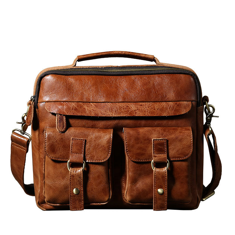 Bags for Men Genuine Leather Work Bag Messenger Bag 