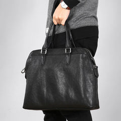 Genuine Leather Mens Cool Messenger Bag Briefcase Work Bag Business Bag Laptop Bag for men