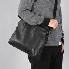 Genuine Leather Mens Cool Messenger Bag Briefcase Work Bag Business Bag Laptop Bag for men