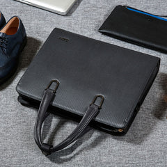 Genuine Leather Mens Cool Messenger Bag Briefcase Work Bag Business Bag Laptop Bag for men