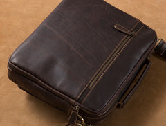 Genuine Leather Mens Cool Messenger Bag Briefcase Work Bag Business Bag Laptop Bag for men