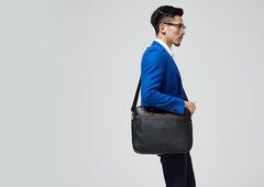 Genuine Leather Mens Cool Messenger Bag Large Briefcase Work Bag Business Bag Laptop Bag for men