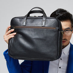 Genuine Leather Mens Cool Messenger Bag Large Briefcase Work Bag Business Bag Laptop Bag for men