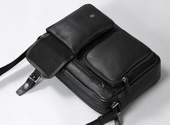 Genuine Leather Mens Cool Shoulder Bag Messenger Bag Chest Bag Bike Bag Cycling Bag for men