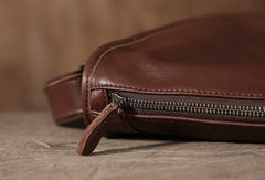 Genuine Leather Mens Cool Shoulder Bag Messenger Bag Chest Bag Bike Bag Cycling Bag for men