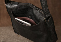 Genuine Leather Mens Cool Shoulder Bag Messenger Bag Chest Bag Bike Bag Cycling Bag for men