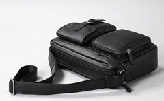 Genuine Leather Mens Cool Small Shoulder Bag Messenger Bag Bike Bag Cycling Bag for men