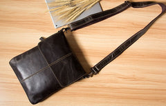 [On Sale]Genuine Leather Mens Cool Small Shoulder Bag Purse Messenger Bag Crossbody Bag for Men