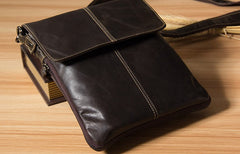 [On Sale]Genuine Leather Mens Cool Small Shoulder Bag Purse Messenger Bag Crossbody Bag for Men