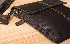 [On Sale]Genuine Leather Mens Cool Small Shoulder Bag Purse Messenger Bag Crossbody Bag for Men