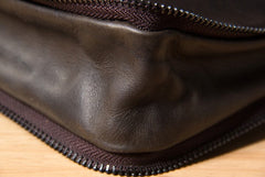 [On Sale]Genuine Leather Mens Cool Small Shoulder Bag Purse Messenger Bag Crossbody Bag for Men