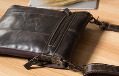 [On Sale]Genuine Leather Mens Cool Small Shoulder Bag Purse Messenger Bag Crossbody Bag for Men