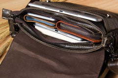 [On Sale]Genuine Leather Mens Cool Small Shoulder Bag Purse Messenger Bag Crossbody Bag for Men