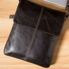 [On Sale]Genuine Leather Mens Cool Small Shoulder Bag Purse Messenger Bag Crossbody Bag for Men