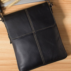 [On Sale]Genuine Leather Mens Cool Small Shoulder Bag Purse Messenger Bag Crossbody Bag for Men