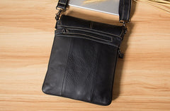 [On Sale]Genuine Leather Mens Cool Small Shoulder Bag Purse Messenger Bag Crossbody Bag for Men