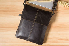 [On Sale]Genuine Leather Mens Cool Small Shoulder Bag Purse Messenger Bag Crossbody Bag for Men