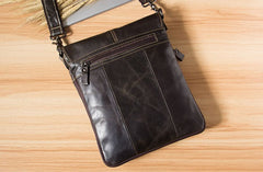 [On Sale]Genuine Leather Mens Cool Small Shoulder Bag Purse Messenger Bag Crossbody Bag for Men