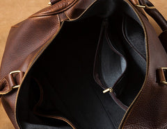Genuine Leather Mens Large Brown Travel Bag Cool Duffle Bag Shoulder Bag Weekender Bag for Men