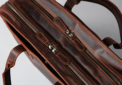 Genuine Leather Mens Large Travel Bag Cool Messenger Bag Shoulder Bag Laptop Bag Briefcase Weekender Bag for Men