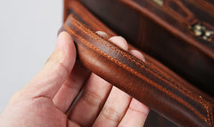 Genuine Leather Mens Large Travel Bag Cool Messenger Bag Shoulder Bag Laptop Bag Briefcase Weekender Bag for Men